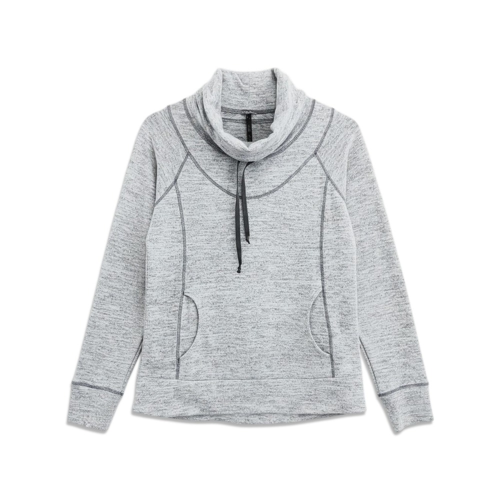 Kuhl Pullover Sweatshirt Womens Small Gray Cowl Neck Thumbhole Gorpcore Fleece